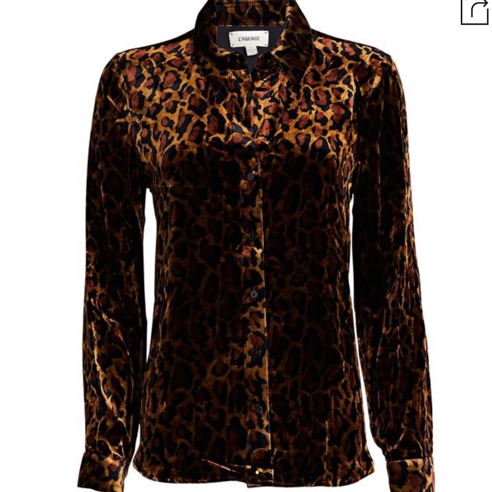 L AGENCE
Laurent Silk Leopard Velvet Shirt - Picture 4 of 12